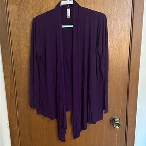 Purple Simlu Open Front Cardigan